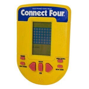 Connect Four Handheld Electronic Game Milton Bradley Travel 1995 Connect 4 WORKS